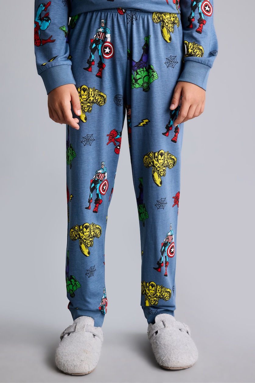 Young Boys - Teen Boys Blue 2 piece Regular Fit Licensed by Marvel Knitted Pyjamas