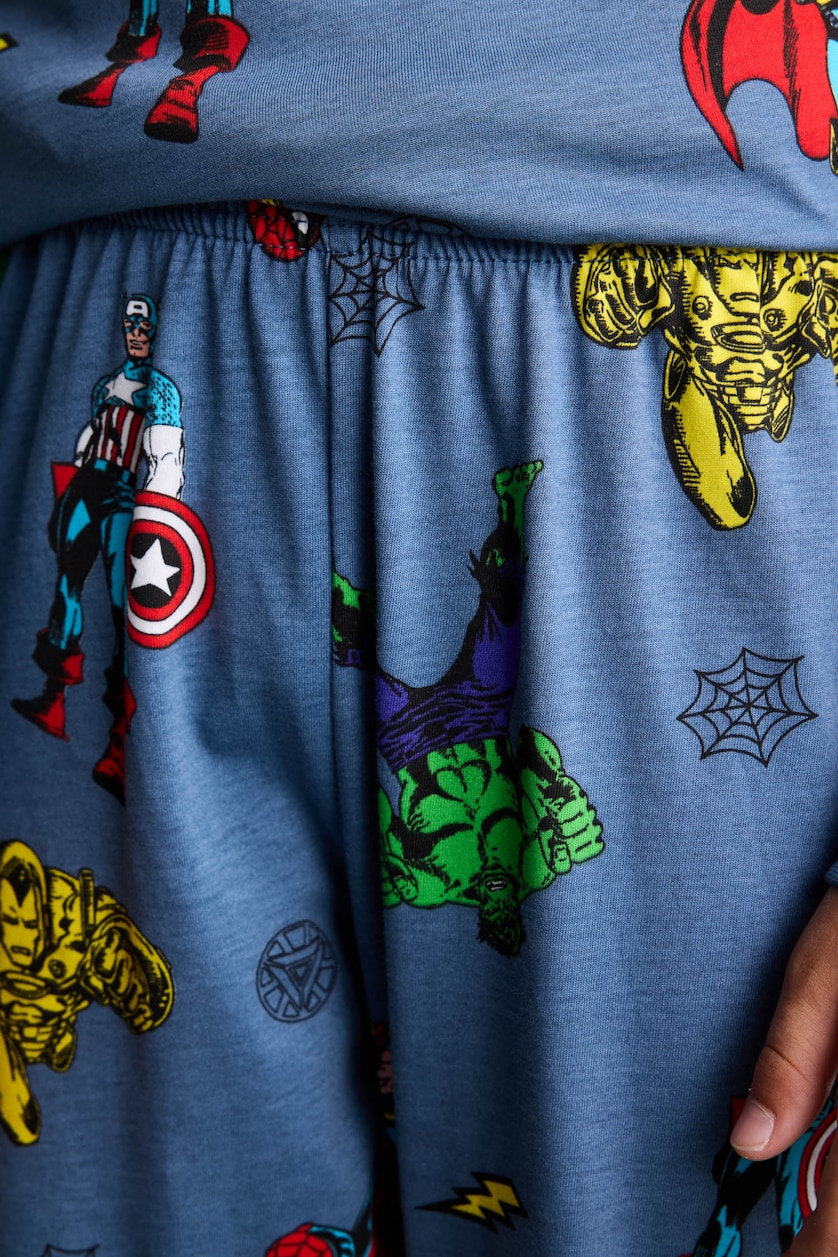 Young Boys - Teen Boys Blue 2 piece Regular Fit Licensed by Marvel Knitted Pyjamas