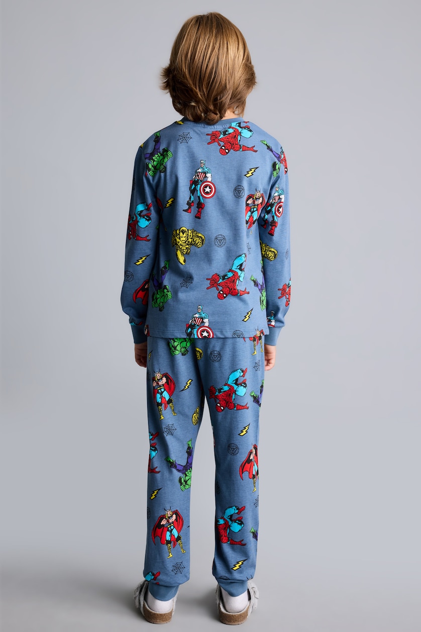 Young Boys - Teen Boys Blue 2 piece Regular Fit Licensed by Marvel Knitted Pyjamas