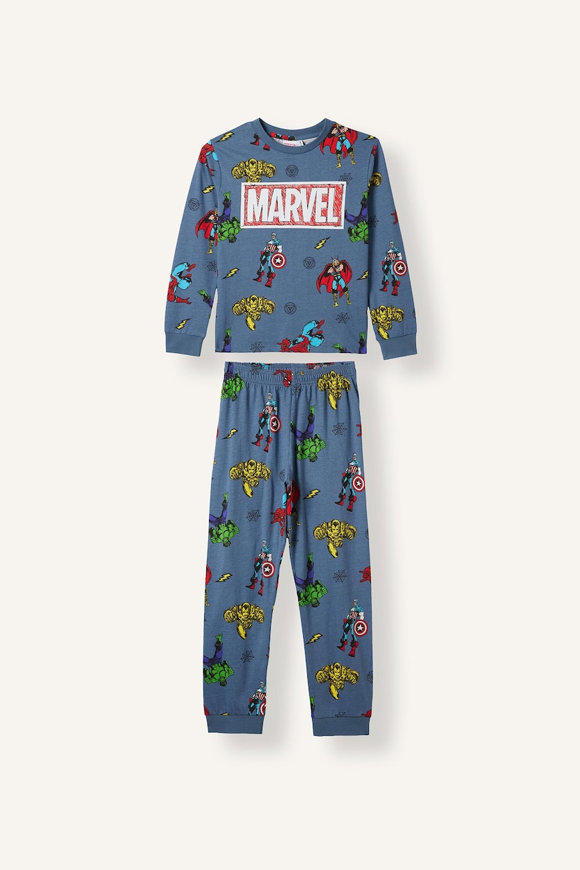 Young Boys - Teen Boys Blue 2 piece Regular Fit Licensed by Marvel Knitted Pyjamas
