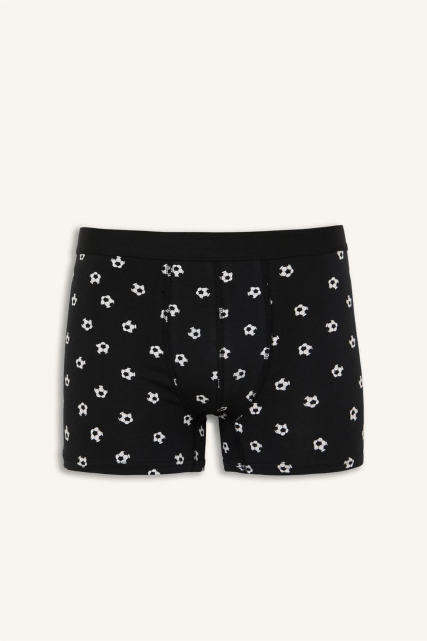 MAN Black Regular Fit Patterned 3 Pack Boxers
