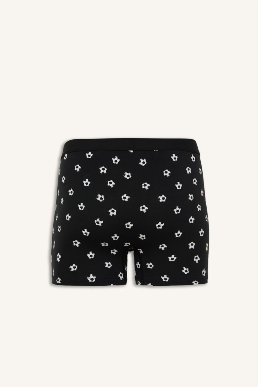 MAN Black Regular Fit Patterned 3 Pack Boxers