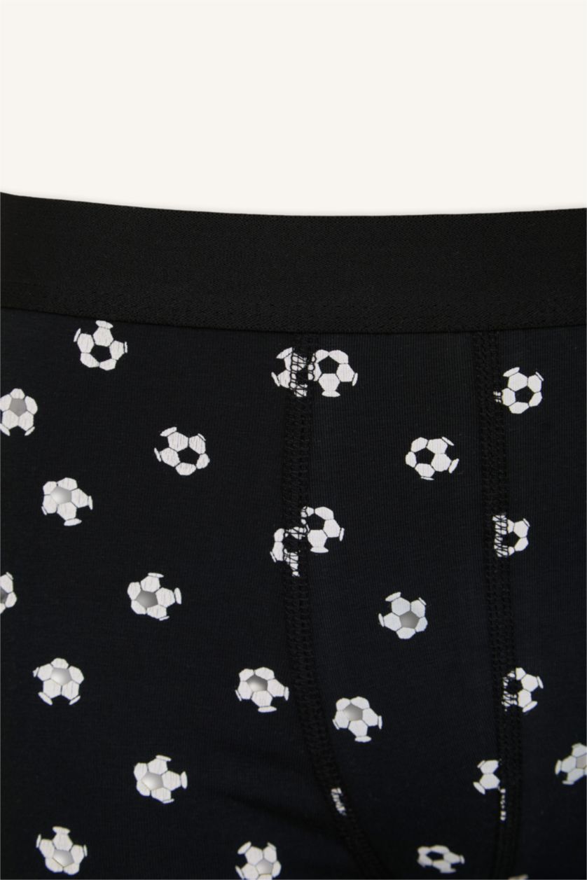 MAN Black Regular Fit Patterned 3 Pack Boxers