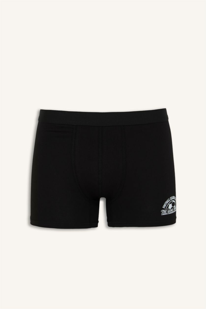 MAN Black Regular Fit Patterned 3 Pack Boxers