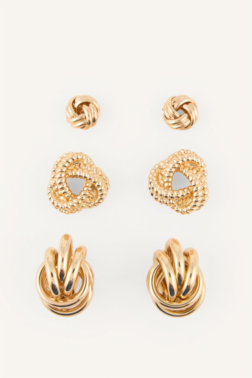 Women Altın 3 piece Earring