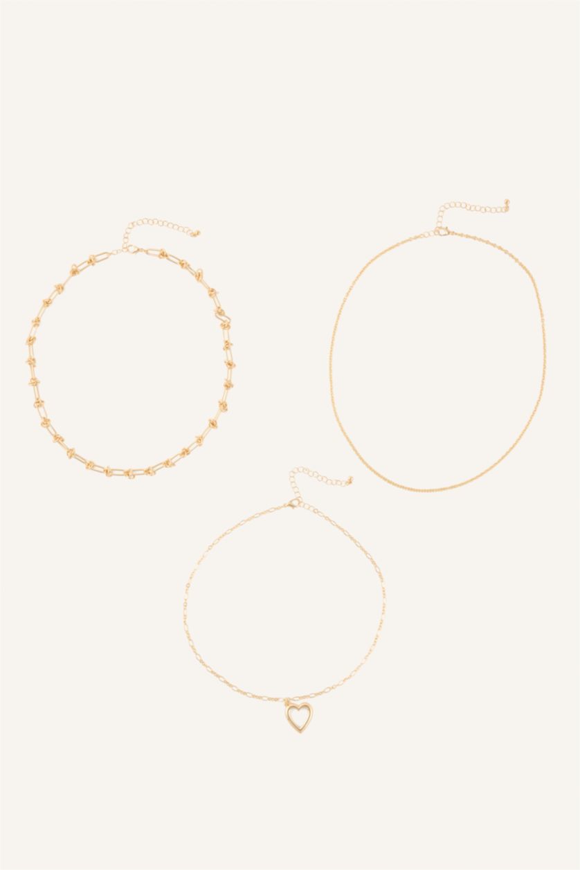 Women Altın Woman 3 Piece Necklace