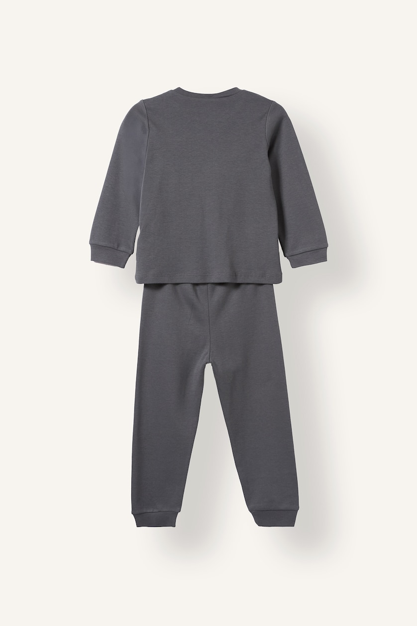 Erkek Bebek Gri Baskılı 2'li Pijama Takımı Erkek Bebek