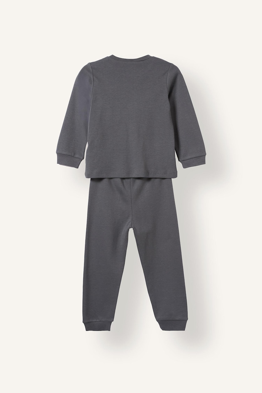 Baby Boys Grey 2 piece Regular Fit Knitted Pyjamas