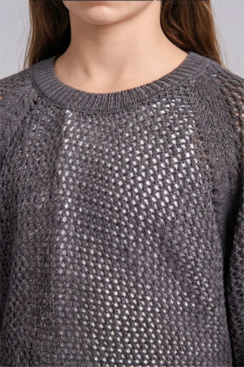 Girls & Teens Grey Girl Regular Fit Pullover