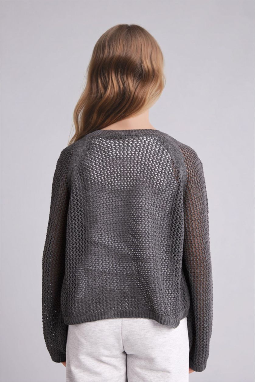Girls & Teens Grey Girl Regular Fit Pullover