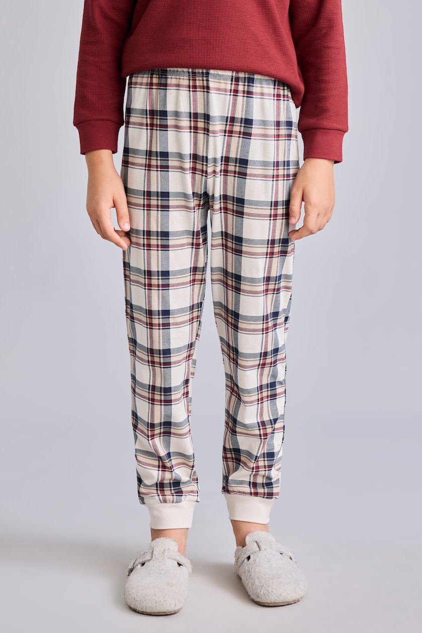 Young Boys - Teen Boys Bordeaux 2 piece Regular Fit Knitted Pyjamas