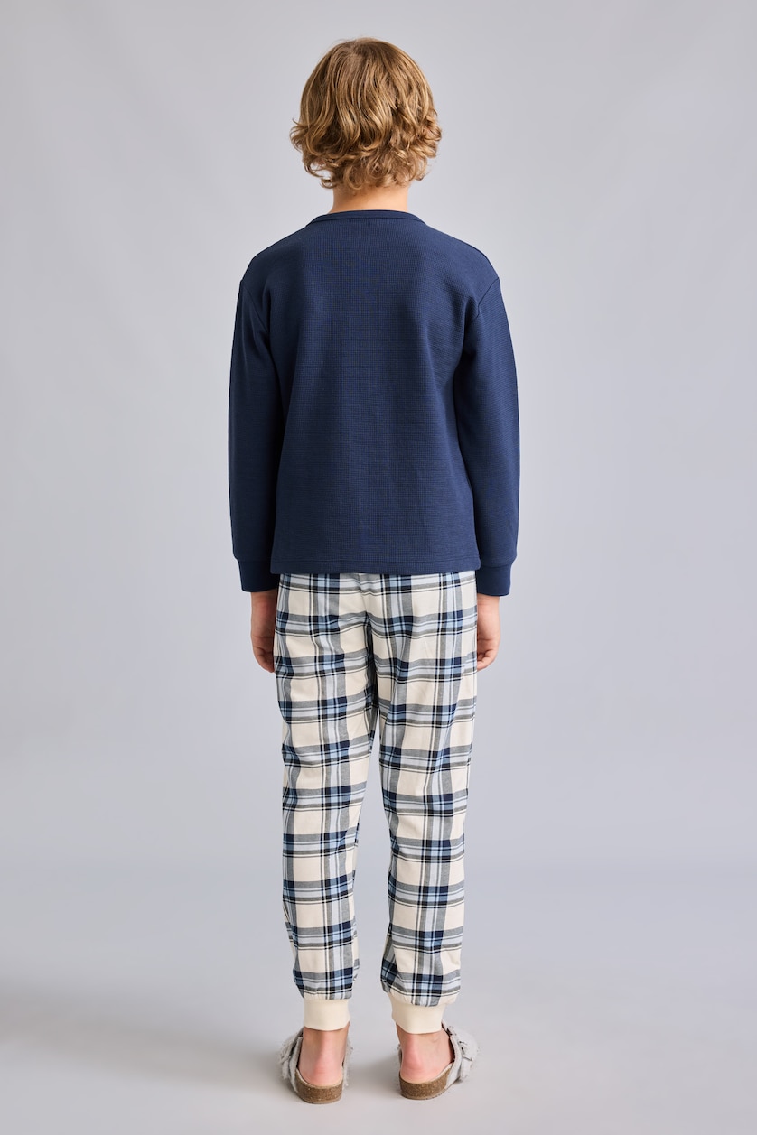 Young Boys - Teen Boys NAVY 2 piece Regular Fit Knitted Pyjamas
