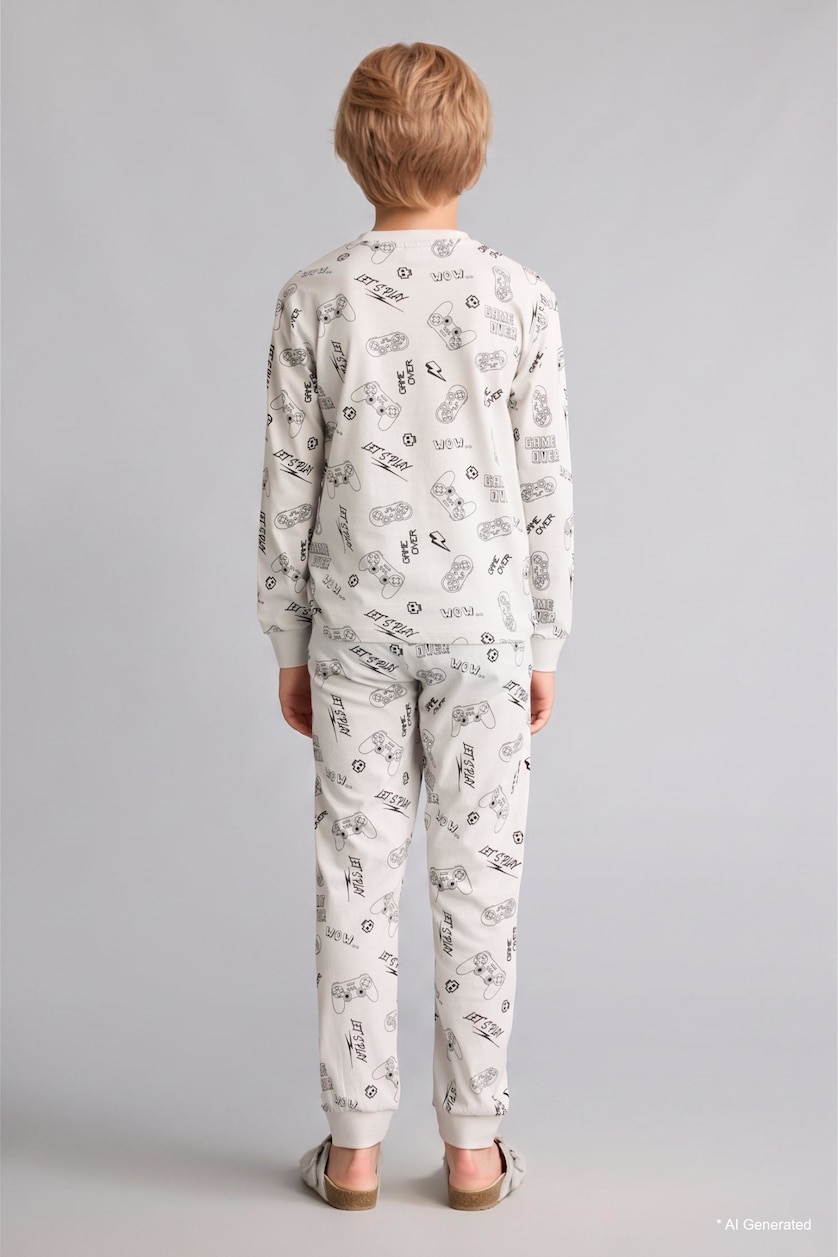 DJEM & ADOLESHENTË Light Grey Boy 2 Piece Pyjama Set