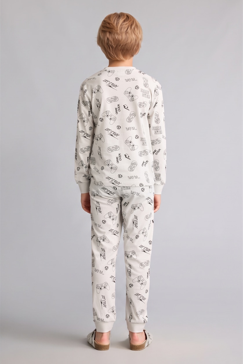 Young Boys - Teen Boys Light Grey 2 piece Regular Fit Knitted Pyjamas