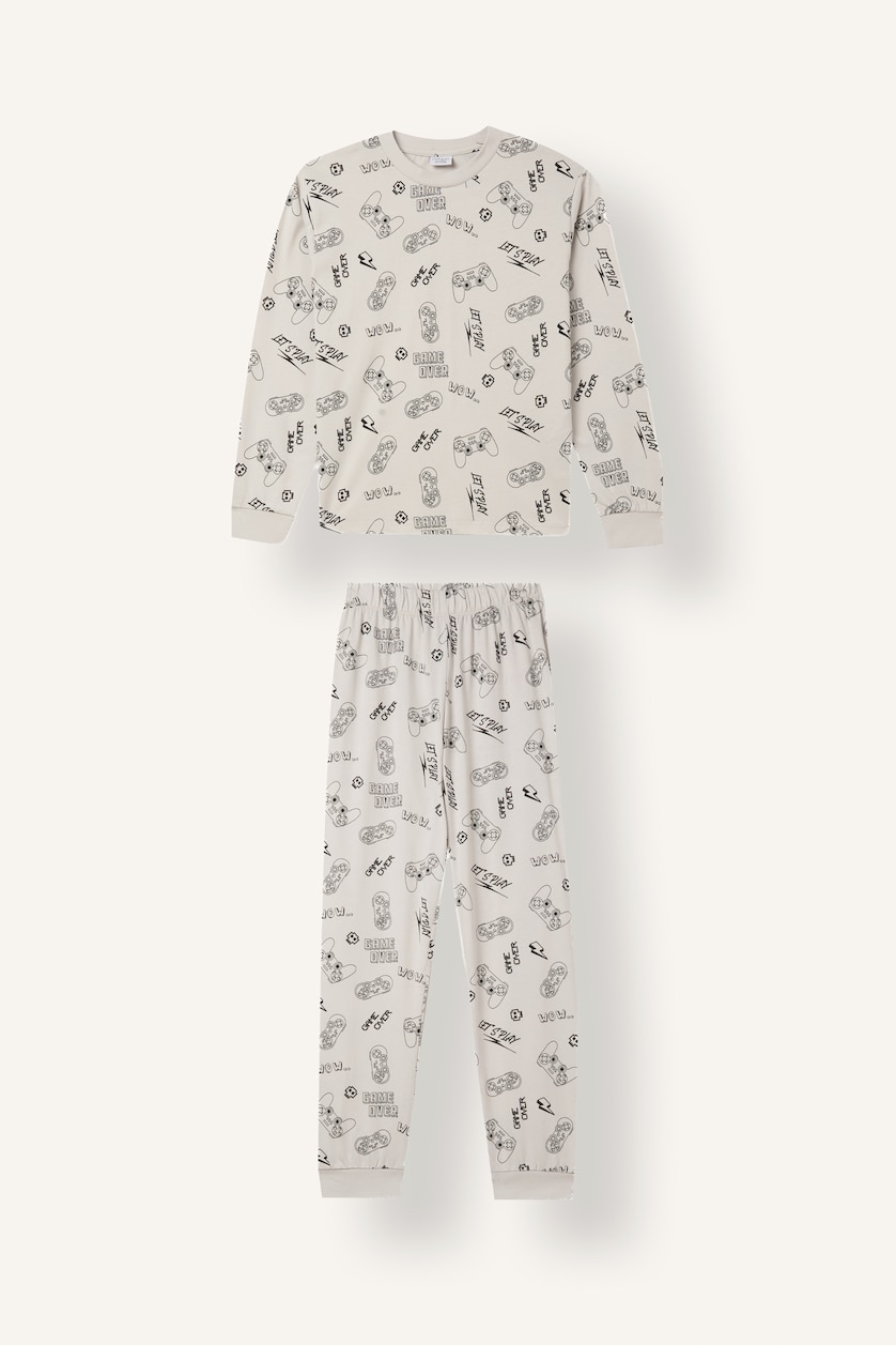 DJEM & ADOLESHENTË Light Grey Boy 2 Piece Pyjama Set