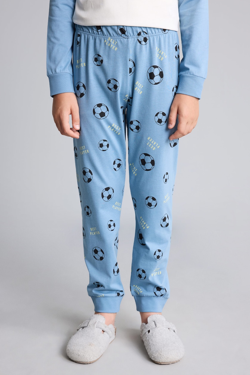 Young Boys - Teen Boys Blue 2 piece Regular Fit Knitted Pyjamas