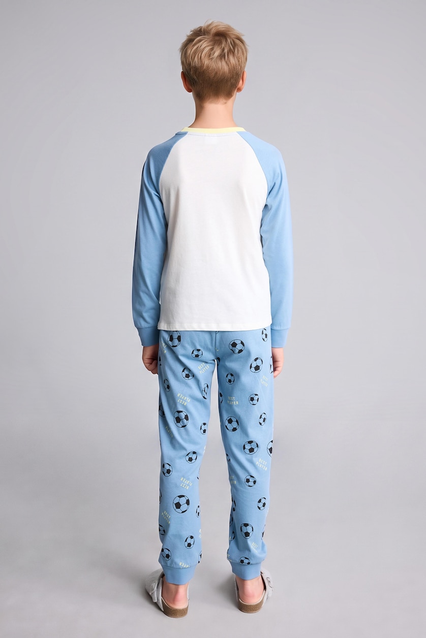 Young Boys - Teen Boys Blue 2 piece Regular Fit Knitted Pyjamas