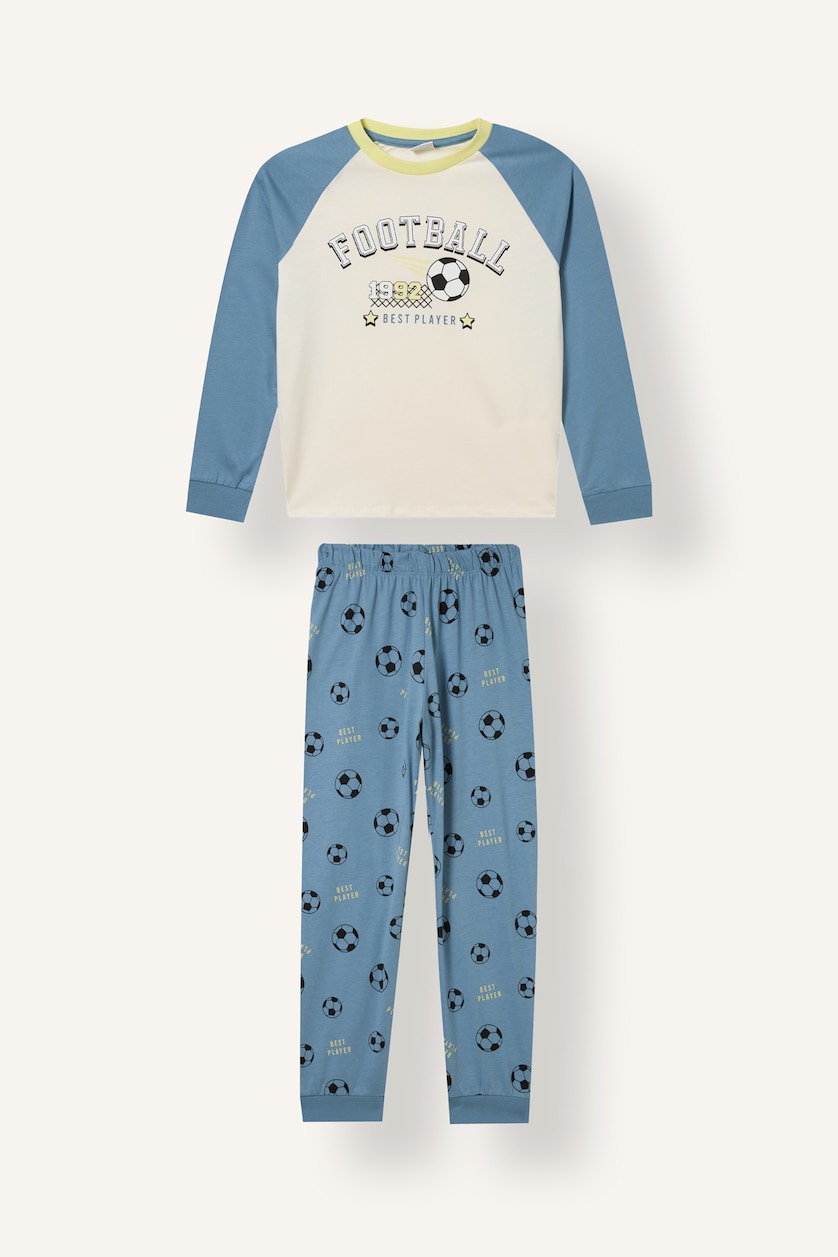 DJEM & ADOLESHENTË Blue Boy 100% Cotton Regular Fit 2 Piece Pyjama Set