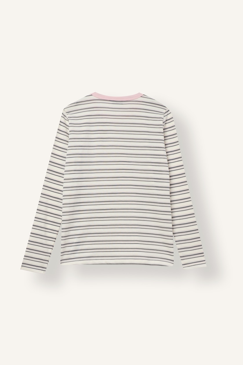 GIRLS & TEENS Ecru Girl Ecru Printed Crew Neck Long Sleeve T-Shirt