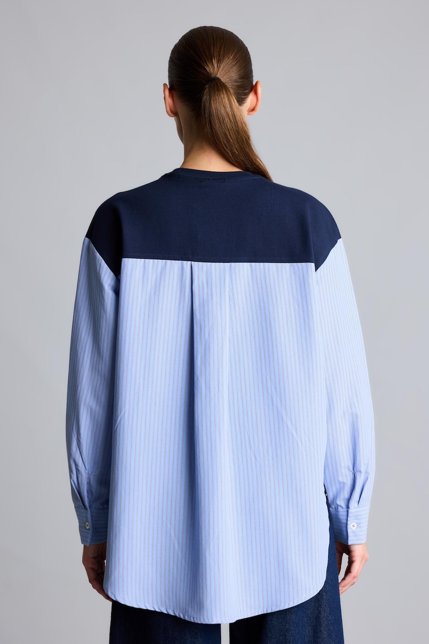 Women NAVY Regular Fit Thin Sweatshirt Fabric Sweat Tunic