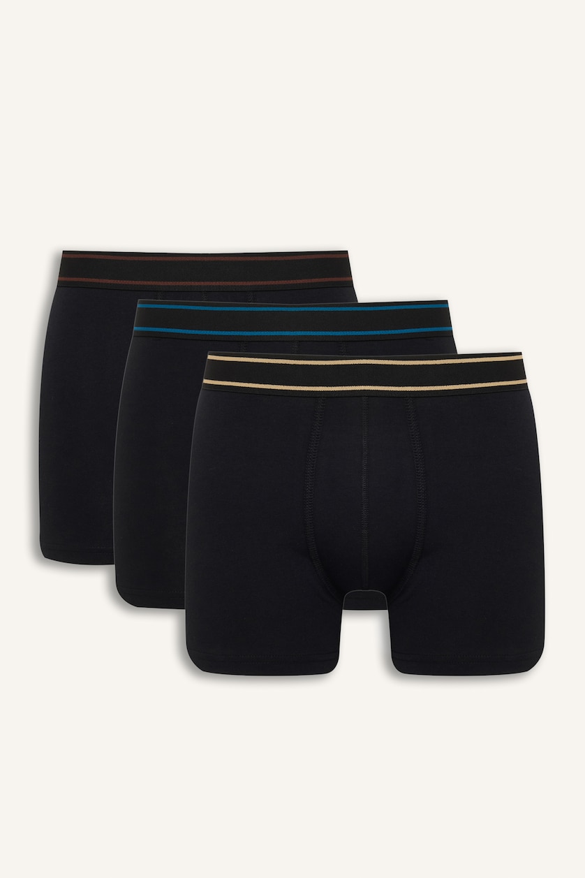 Erkek Siyah Regular Fıt 3'lü Boxer