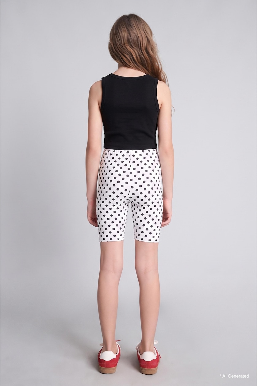 Young Girls - Teen Girls White Girl Biker Leggings