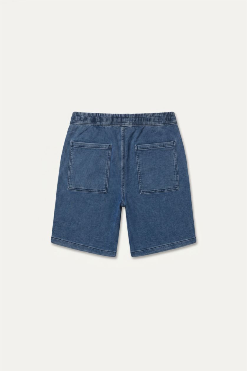 Erkek Mavi Regular Fıt Jean Bermuda Şort