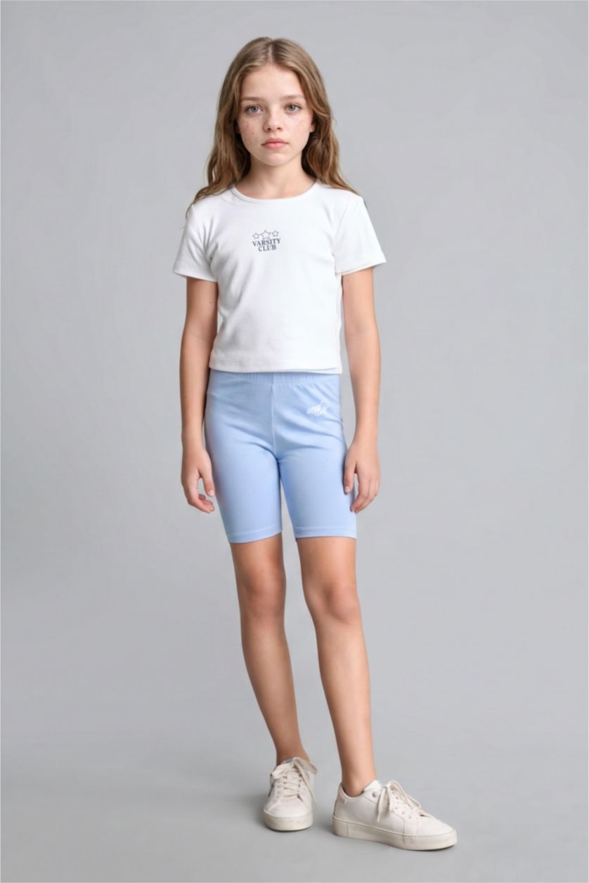 Young Girls - Teen Girls Light Blue Girl Biker Leggings