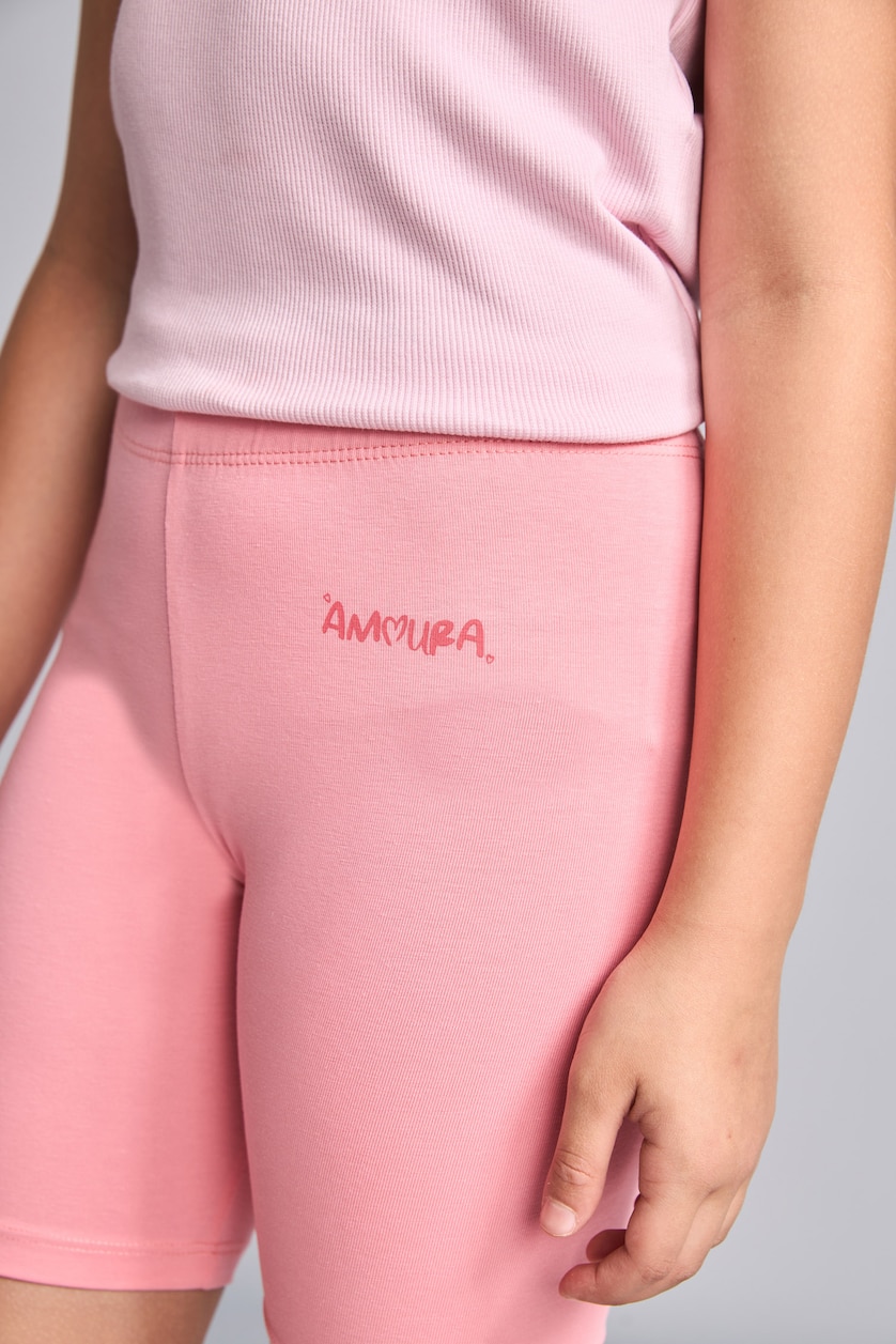 GIRLS & TEENS Light Pink Girl Pink Biker Leggings