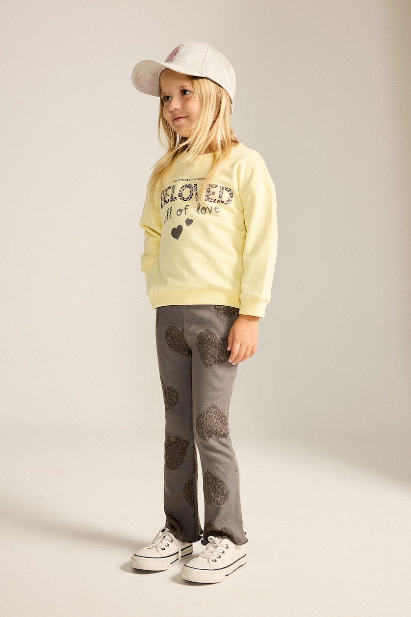 Baby Girl Light Yellow 2 piece Regular Fit Crew Neck Set