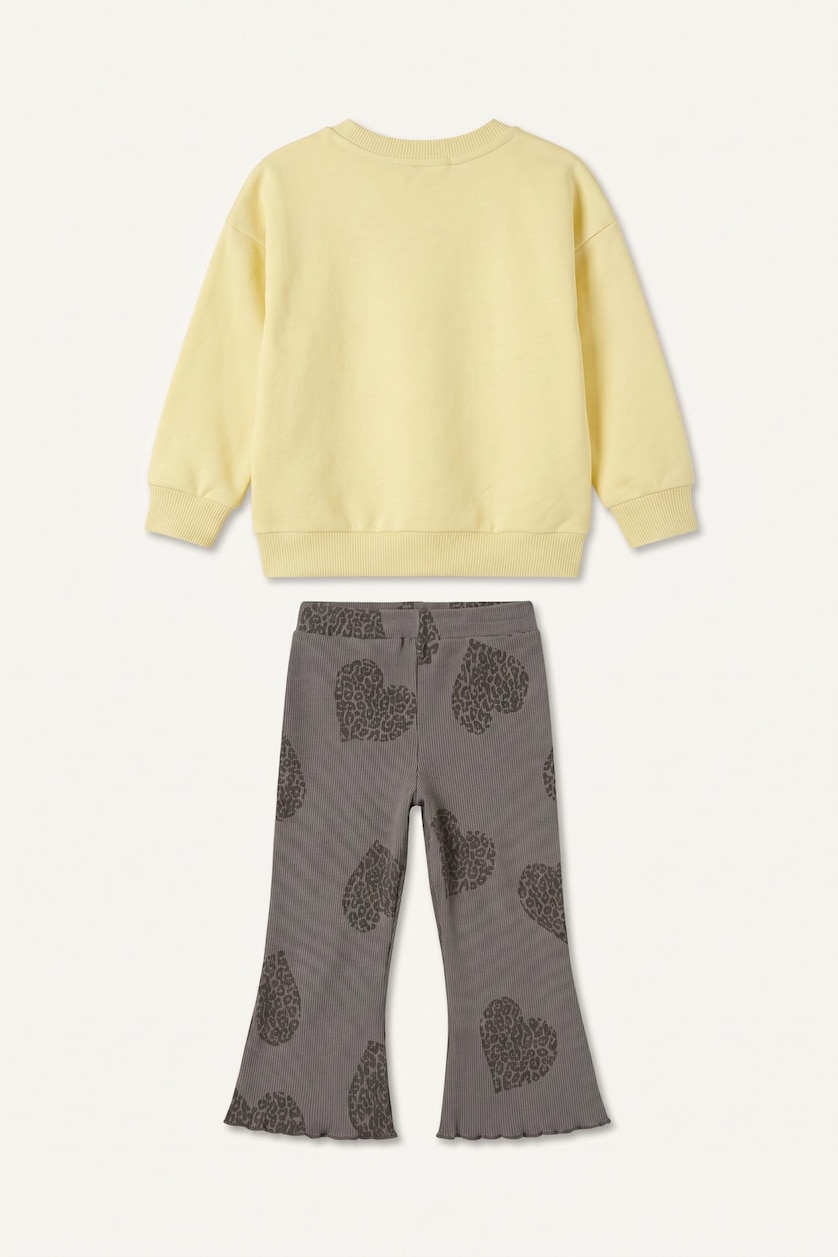 Baby Girl Light Yellow 2 piece Regular Fit Crew Neck Set