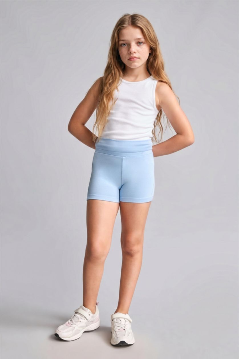 FILLES BLEU Clair Legging bleu clair à taille élastique pour fille