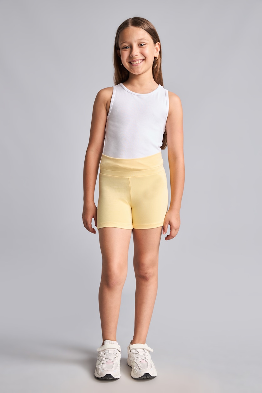بنات أصفر Girl Knee Length Jersey Fabric Leggings