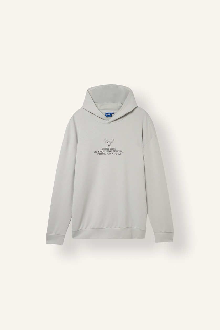 Men Light Grey Boxy Fit Scuba Fabric Sweatshirt