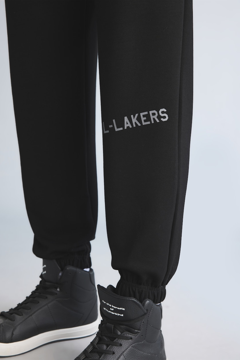 MAN Black Standard Fit Scuba Fabric Jogger