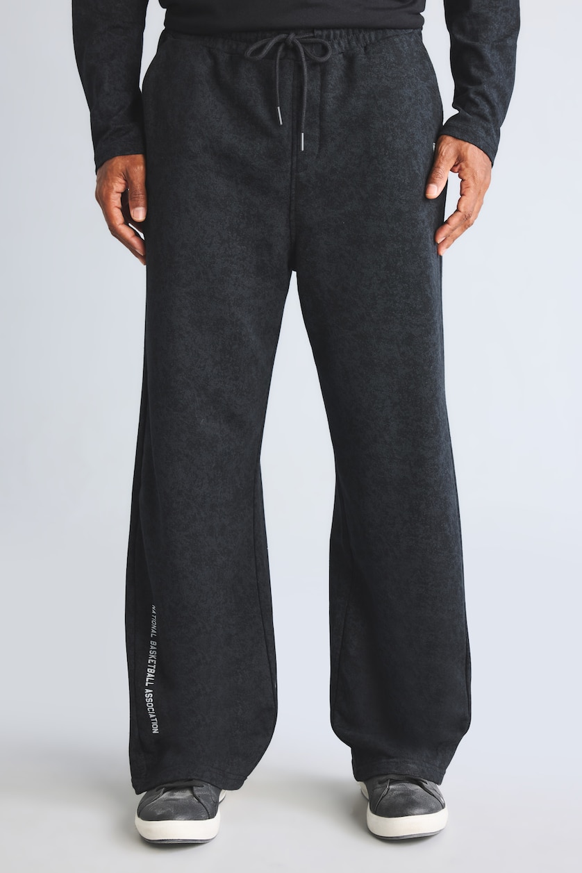 Men Black Baggy Fit Thick Sweatshirt Fabric Jogger