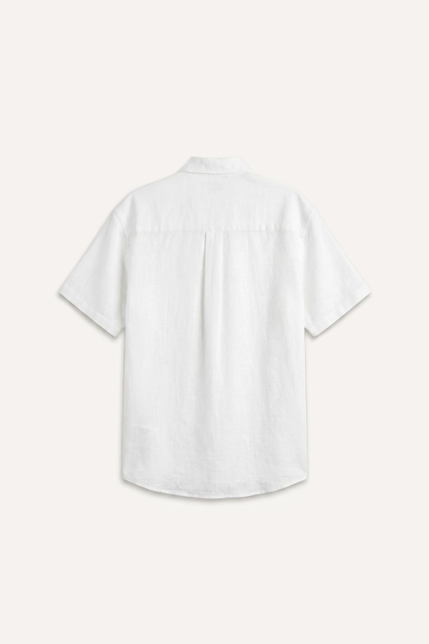 Men White Regular Fit Cotton Short Sleeve Shirt
