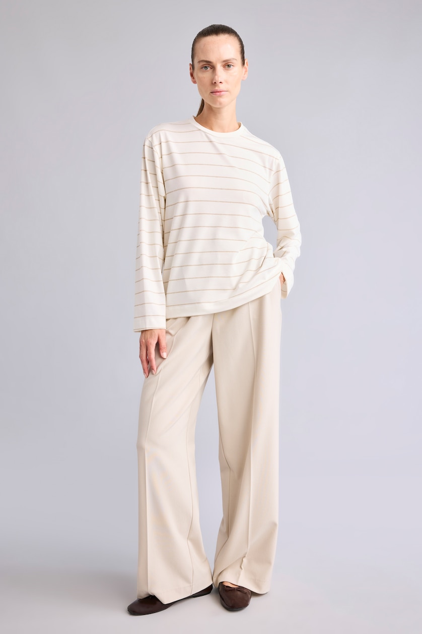 Women Ecru Relax Fit Long Sleeve T-Shirt