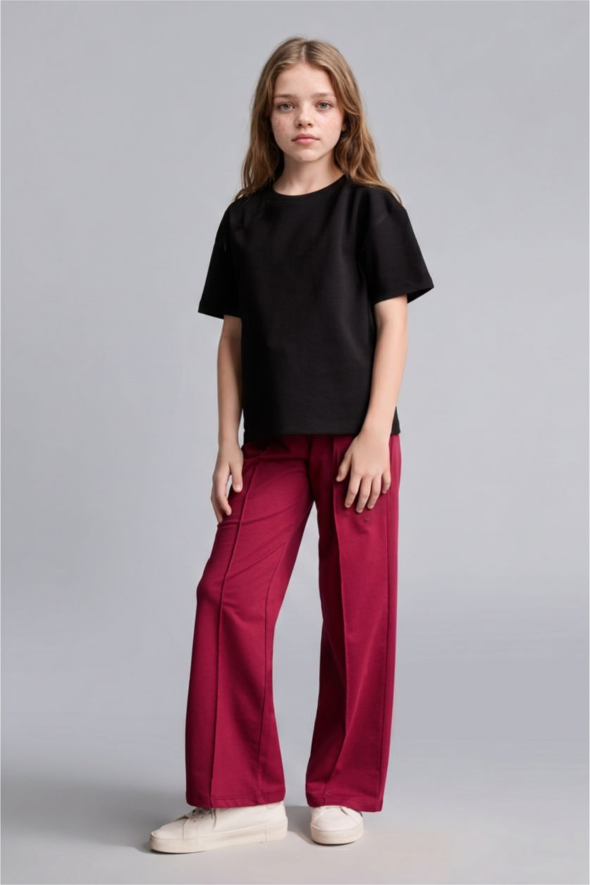 Young Girls - Teen Girls Bordeaux Wide Leg Trousers