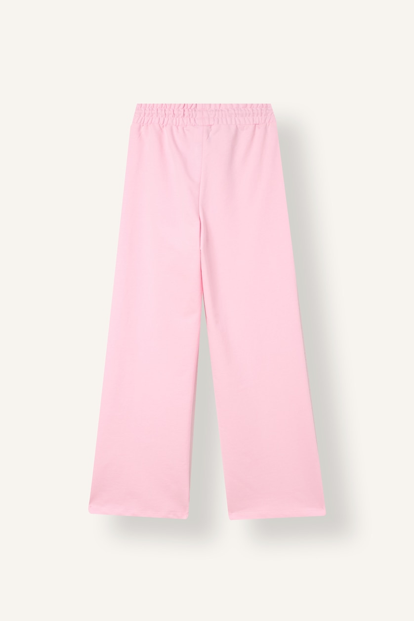 Kız Çocuk - Genç Kız Açık Pembe Wide Leg Pamuklu Eşofman Altı Kız Çocuk