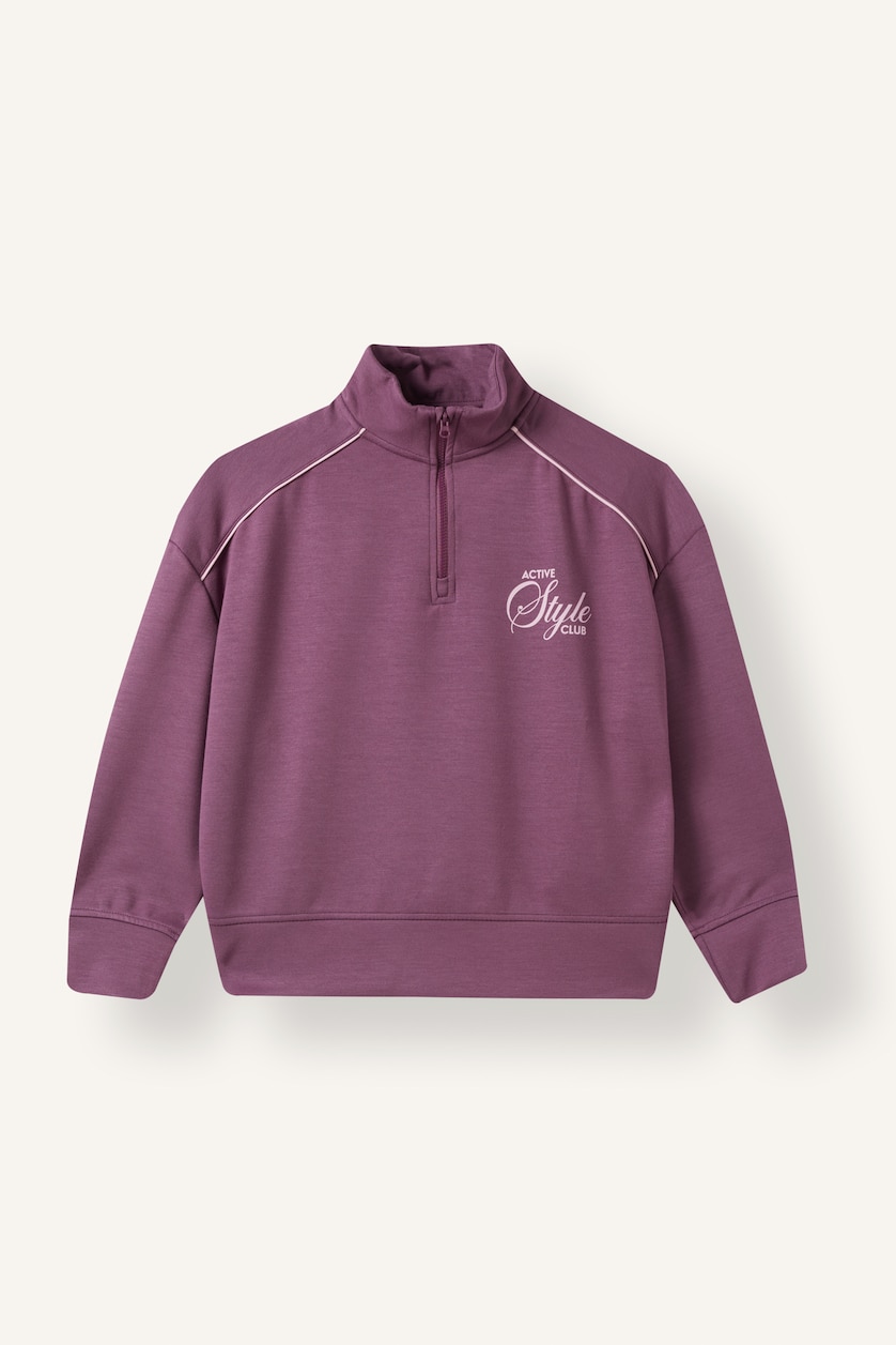 Kız Çocuk - Genç Kız Gülkurusu Oversıze Modal Sweatshirt Kız Çocuk