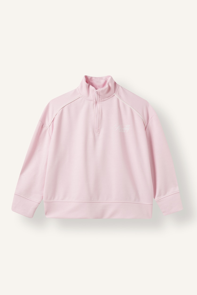 Kız Çocuk - Genç Kız Pembe Oversıze Modal Sweatshirt Kız Çocuk