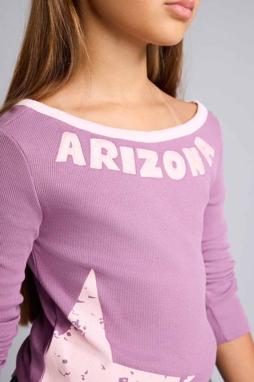 Young Girls - Teen Girls Rose Slim Fit Slogan Long Sleeve T-Shirt