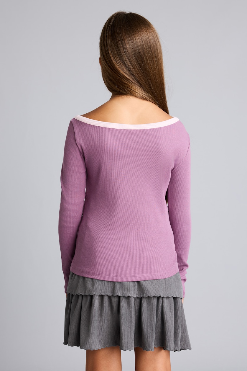 Young Girls - Teen Girls Rose Slim Fit Slogan Long Sleeve T-Shirt