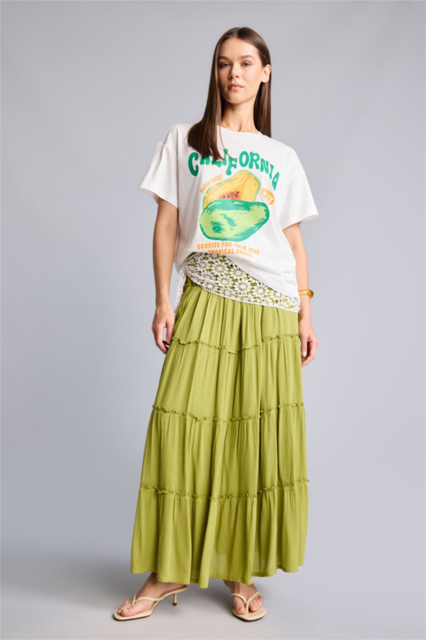 Women White Oversize Fit Short Sleeve T-Shirt