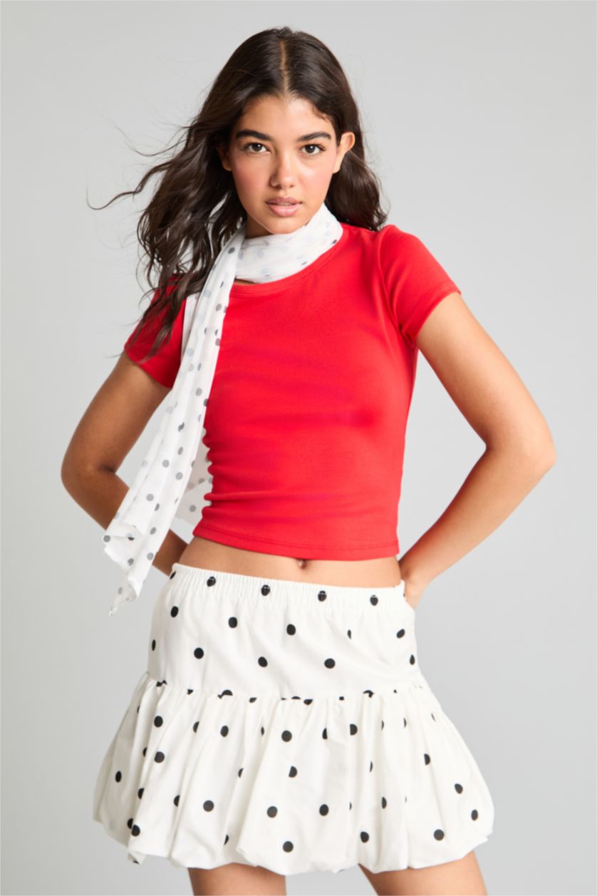 Woman White Balloon Fit Mini