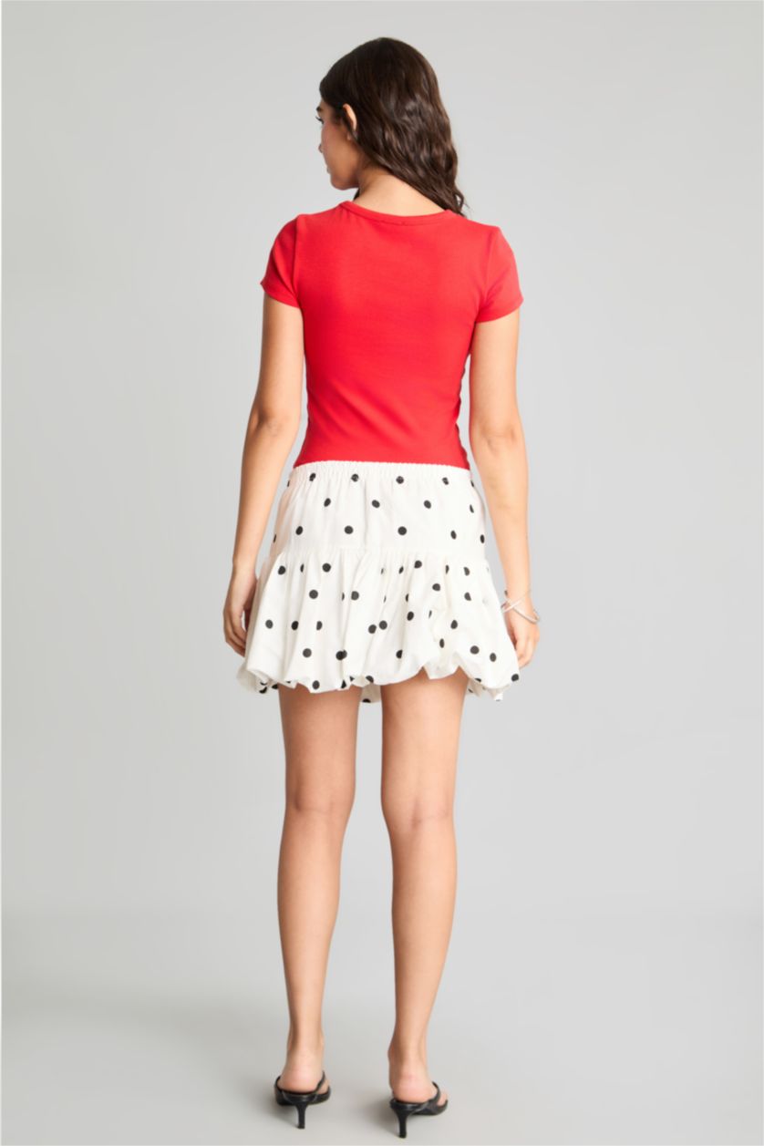 Woman White Balloon Fit Mini