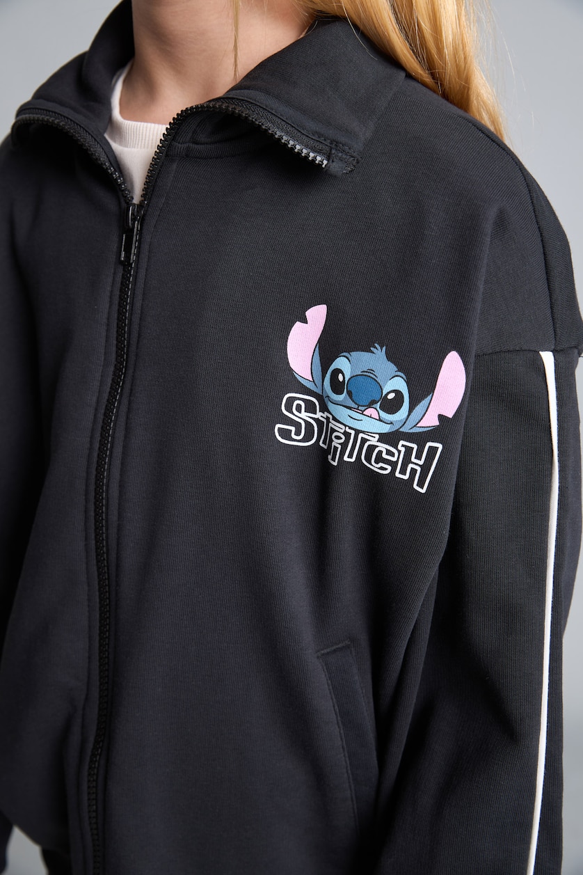 بنات أنثرا Sweat à capuche anthracite zippé Disney Lilo & Stitch pour fille