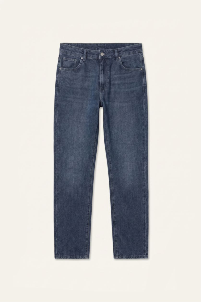 Erkek Lıght Blue Grey Straight Fit Jean Pantolon