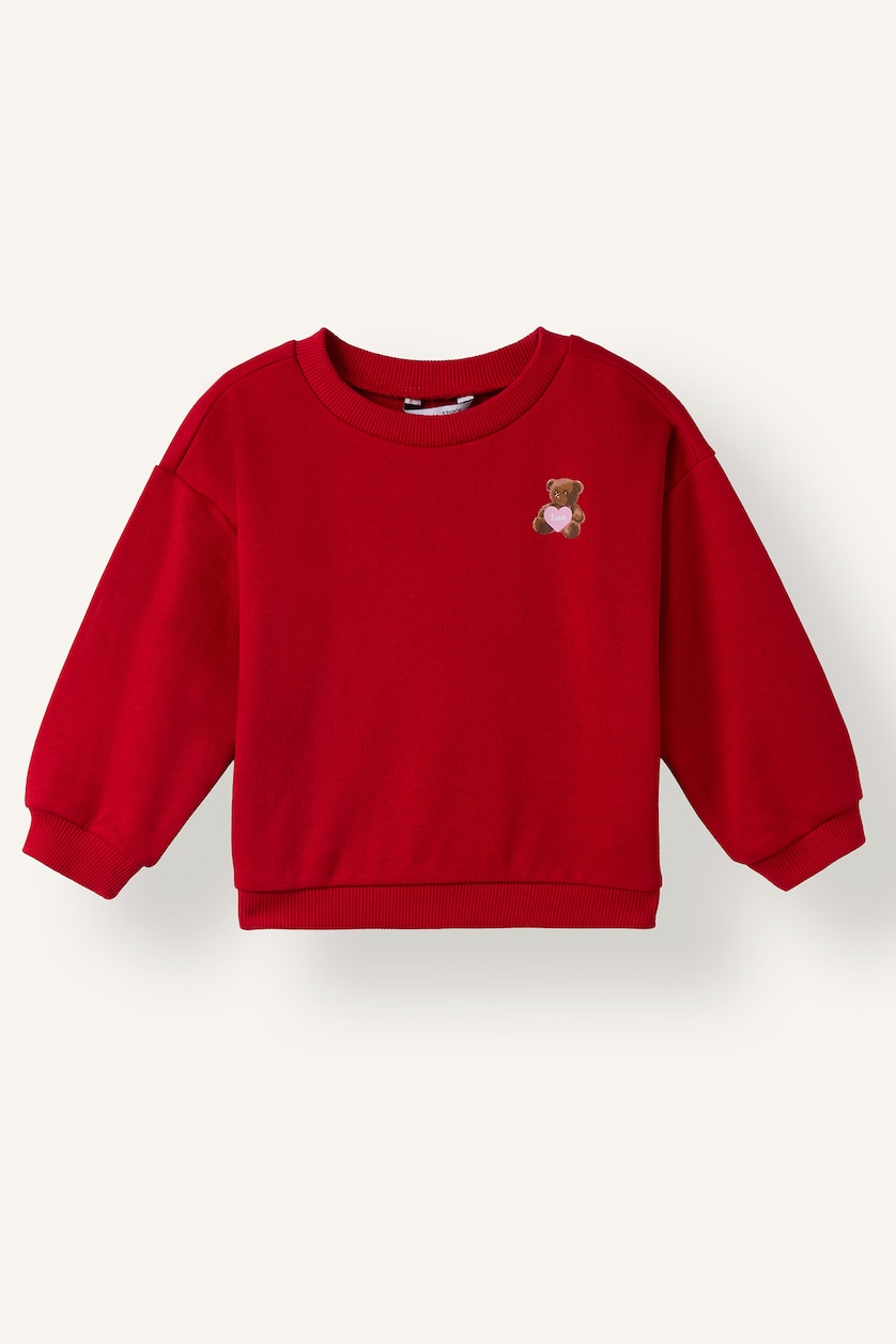 Baby Girls Red Regular Fit Crew Neck Sweatshirt